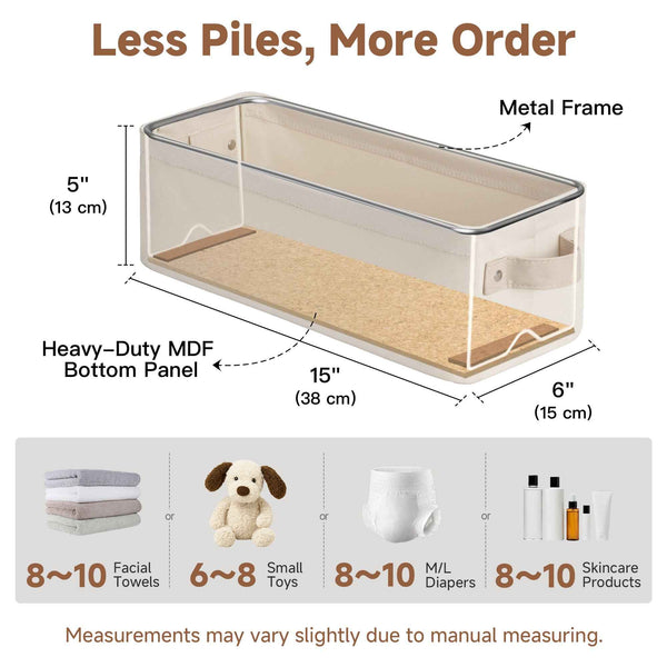 Narrow Storage Bins, Cool Cotton, 2-Pack(Copy)