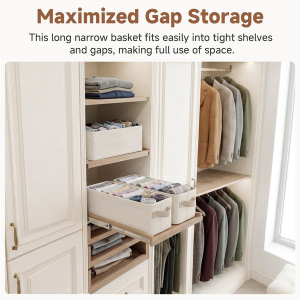 Soft-Touch Narrow Storage Bins, Medium, Set of 2