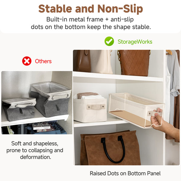 Soft-Touch Narrow Storage Bins, Medium, Set of 2