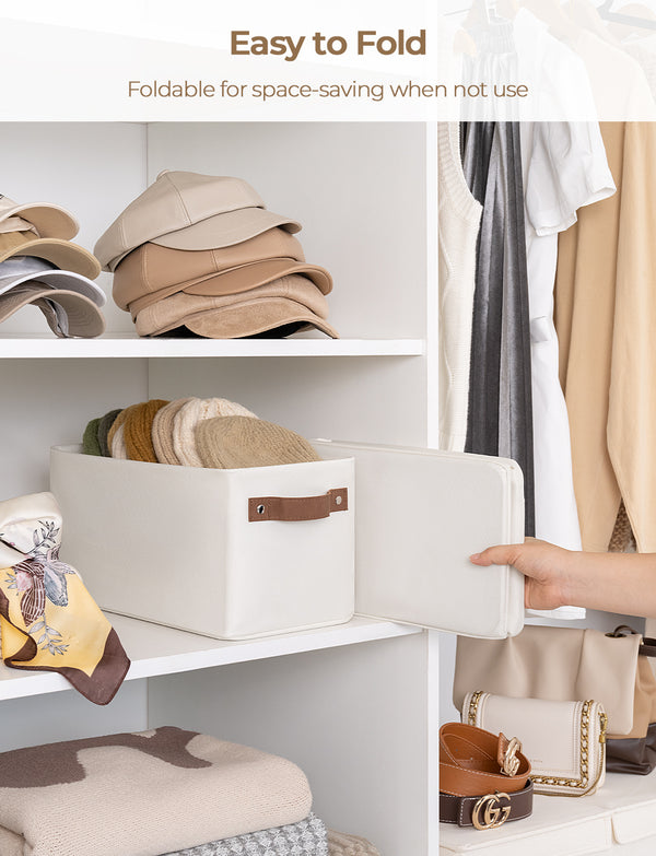 Narrow Storage Bins for Shelves, Large, Set of 2