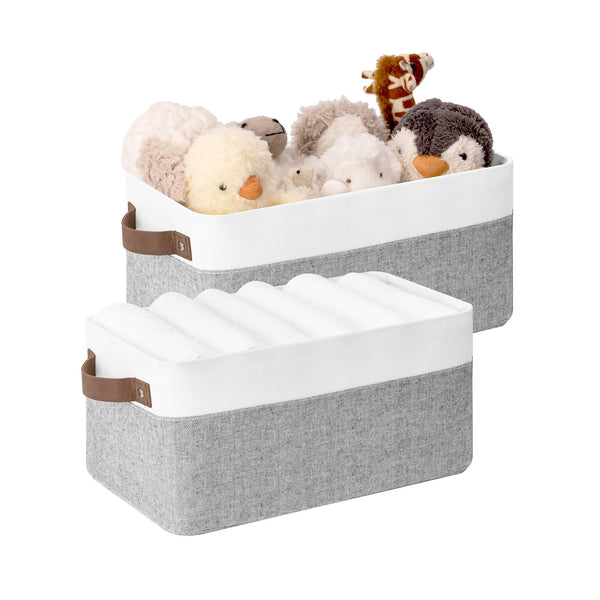 Narrow Storage Bins for Shelves, Large, Set of 2