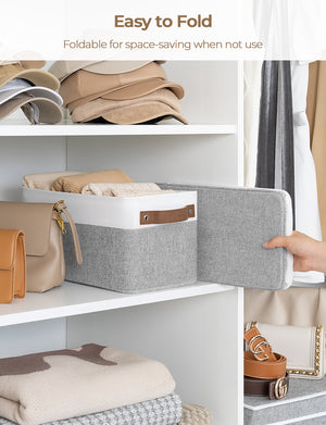 Narrow Storage Bins for Shelves, Large, Set of 2