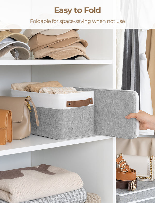 Narrow Storage Bins for Shelves, Large, Set of 2
