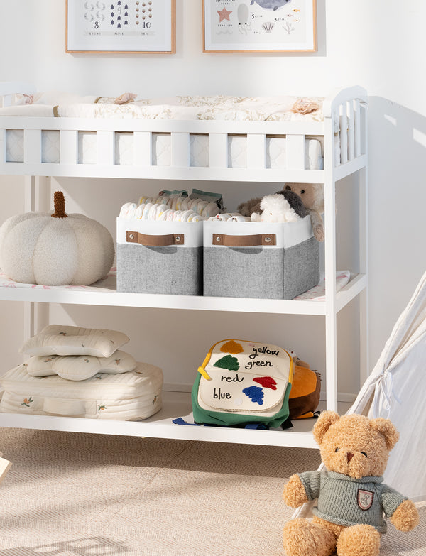 Narrow Storage Bins for Shelves, Large, Set of 2