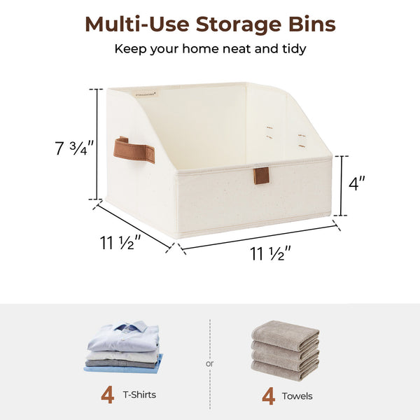 Trapezoid Fabric Storage Bins, Set of 3