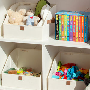 Trapezoid Fabric Storage Bins, Set of 3