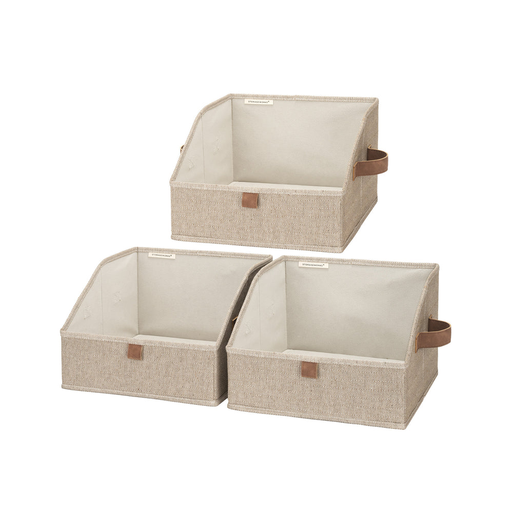 Closet Storage Bins, Trapezoid Storage Box, 3-Pack