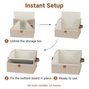 Trapezoid Fabric Storage Bins, Set of 3