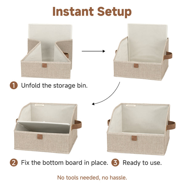 Trapezoid Fabric Storage Bins, Set of 3
