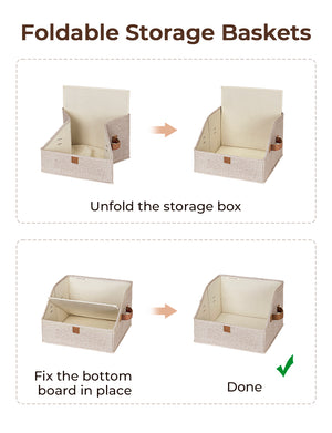 Closet Storage Bins, Trapezoid Storage Box, 3-Pack