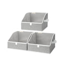 Trapezoid Fabric Storage Bins, Set of 3