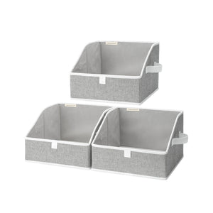 Trapezoid Fabric Storage Bins, Set of 3