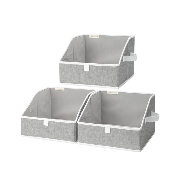 Trapezoid Fabric Storage Bins, Set of 3