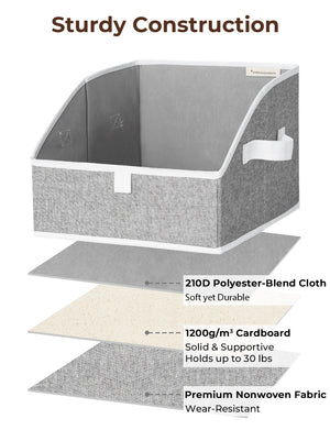 Closet Storage Bins, Trapezoid Storage Box, 3-Pack