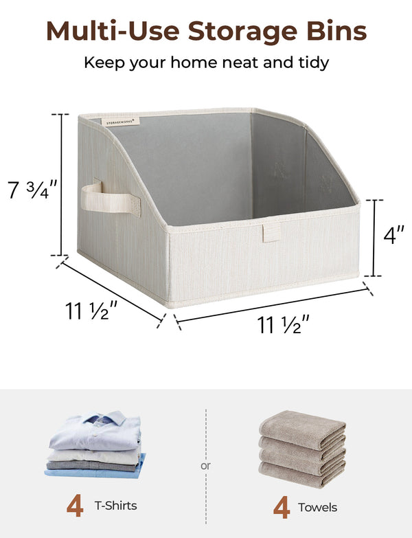 Closet Storage Bins, Trapezoid Storage Box, 3-Pack