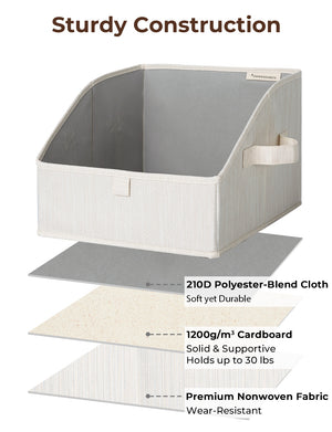 Closet Storage Bins, Trapezoid Storage Box, 3-Pack