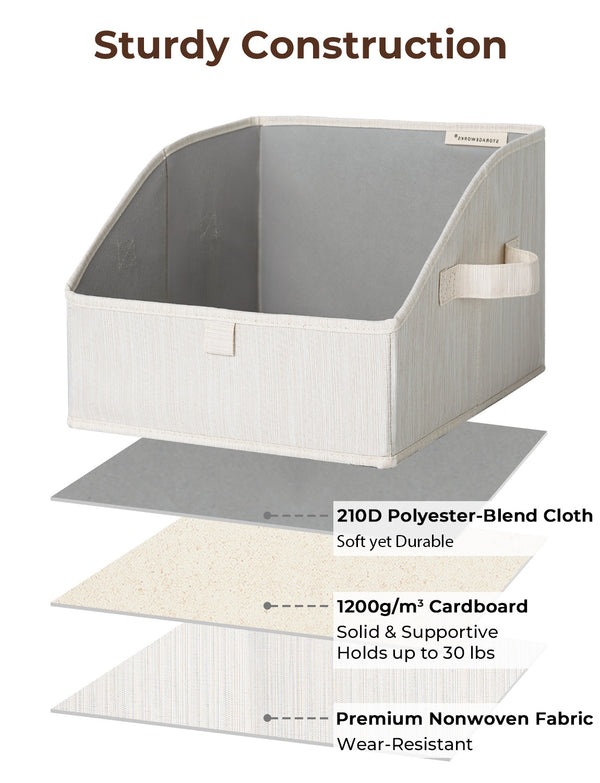 Closet Storage Bins, Trapezoid Storage Box, 3-Pack