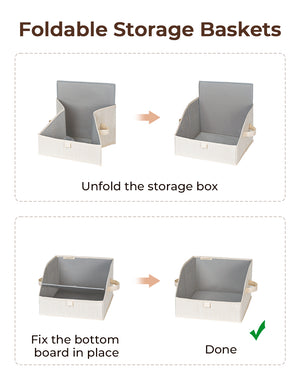 Closet Storage Bins, Trapezoid Storage Box, 3-Pack