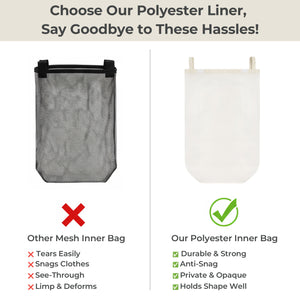 100L Large Laundry Hamper with Lid and Bamboo Handles and 1 Removable Inner Bag