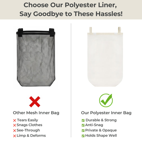 100L Large Laundry Hamper with Lid and Bamboo Handles and 1 Removable Inner Bag