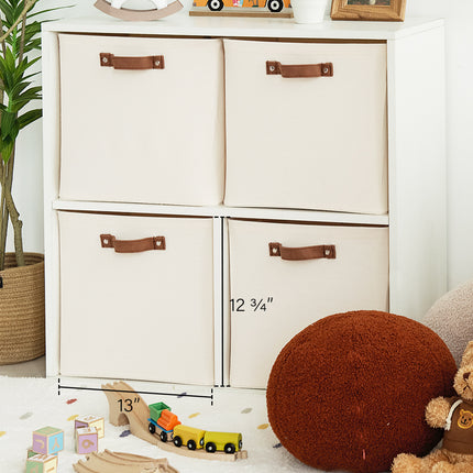 StorageWorks 13x13 Inches Storage Cube, Fabric Storage Bins with PU Handles