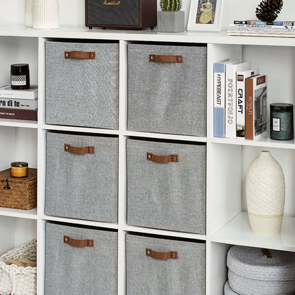 StorageWorks 13x13 Inches Storage Cube, Fabric Storage Bins with PU Handles