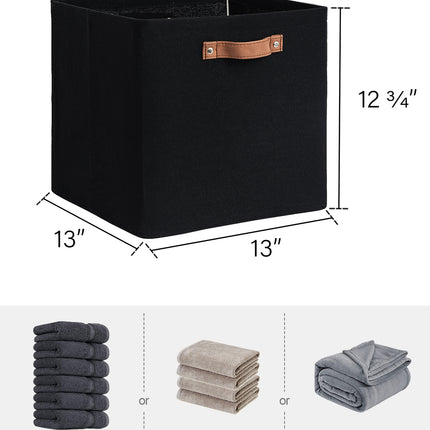 StorageWorks 13x13 Inches Storage Cube, Fabric Storage Bins with PU Handles