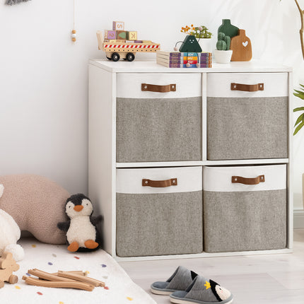 StorageWorks 13x13 Inches Storage Cube, Fabric Storage Bins with PU Handles