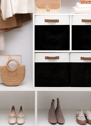13x13 Inches Storage Cube, Fabric Storage Bins with PU Handles