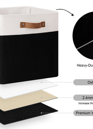 13x13 Inches Storage Cube, Fabric Storage Bins with PU Handles