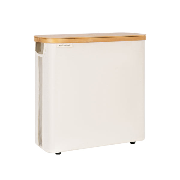 Toilet Paper Storage Basket, Papers Container with Bamboo Lid