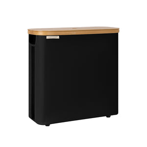 Toilet Paper Storage Basket, Papers Container with Bamboo Lid