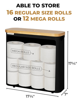 Toilet Paper Storage Basket, Papers Container with Bamboo Lid