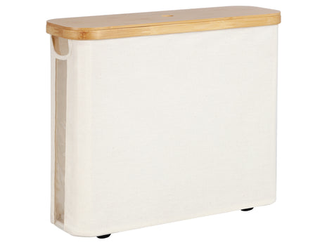 Toilet Paper Storage Basket, Papers Container with Bamboo Lid