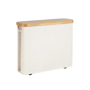 Toilet Paper Storage Basket, Papers Container with Bamboo Lid
