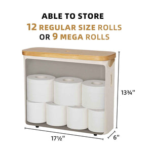 Toilet Paper Storage Basket with Bamboo Lid