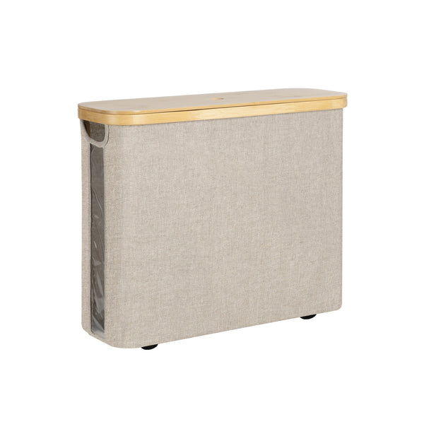 Toilet Paper Storage Basket, Papers Container with Bamboo Lid