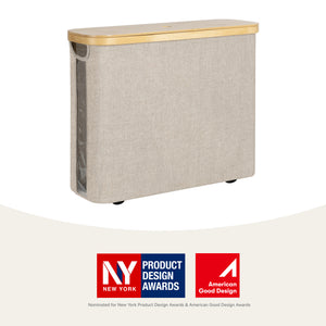 Toilet Paper Storage Basket, Papers Container with Bamboo Lid