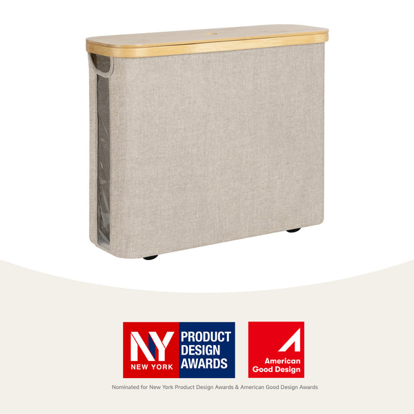 Toilet Paper Storage Basket, Papers Container with Bamboo Lid