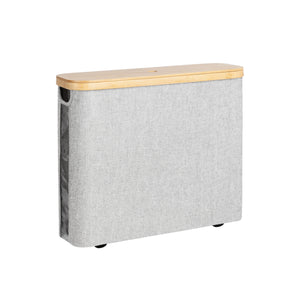 Toilet Paper Storage Basket, Papers Container with Bamboo Lid