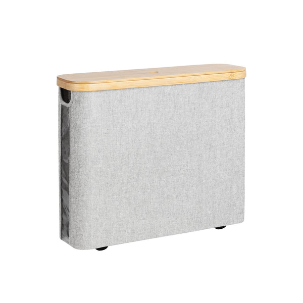 Toilet Paper Storage Basket, Papers Container with Bamboo Lid