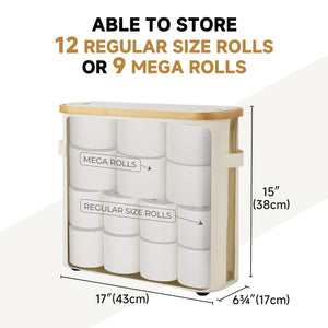 Toilet Paper Storage Baskets with Dual Flip Lids and Side Pockets