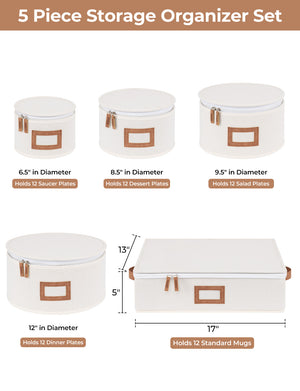 Hard Shell China Storage Boxes for Dishes, Plates and Mugs