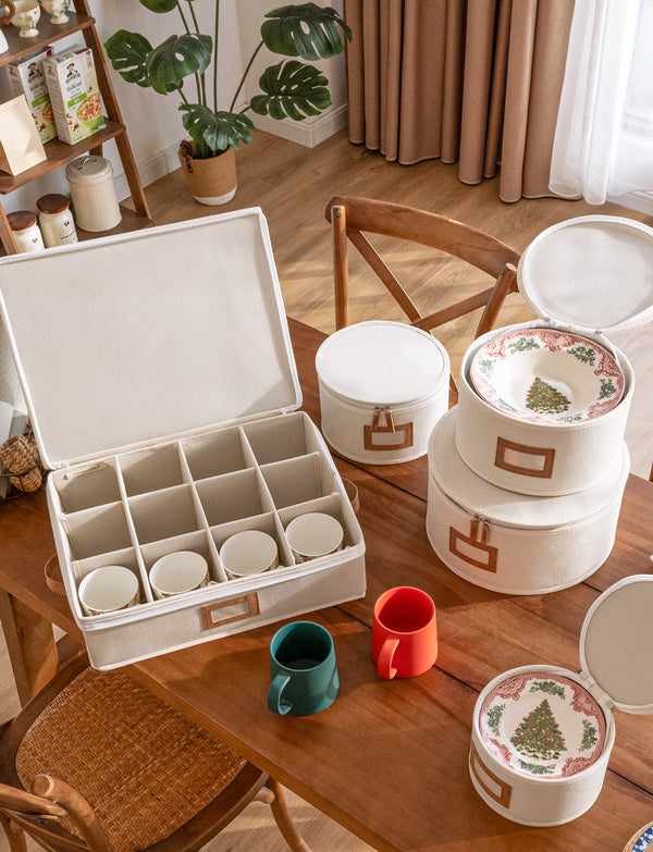 Hard Shell China Storage Boxes for Dishes, Plates and Mugs