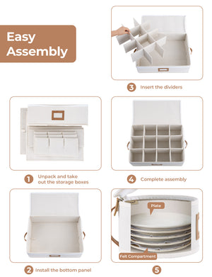 Hard Shell China Storage Boxes for Dishes, Plates and Mugs