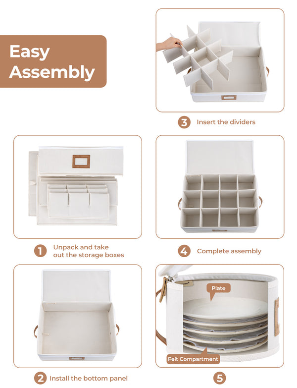 Hard Shell China Storage Boxes for Dishes, Plates and Mugs