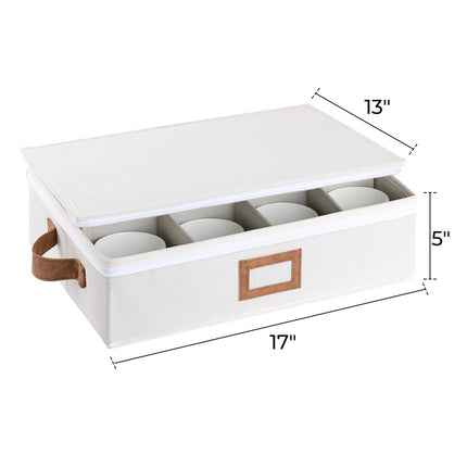 StorageWorks Hard Shell China Storage Boxes for Dishes, Plates and Mugs