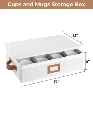 Hard Shell China Storage Boxes for Dishes, Plates and Mugs
