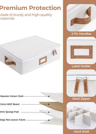 Hard Shell China Storage Boxes for Dishes, Plates and Mugs