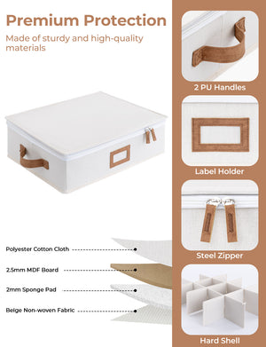 Hard Shell China Storage Boxes for Dishes, Plates and Mugs